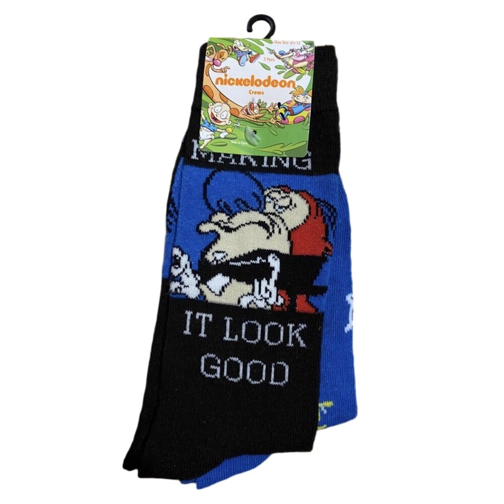 Nickelodeon Ren and Stimpy Crew Socks - 2 Pack